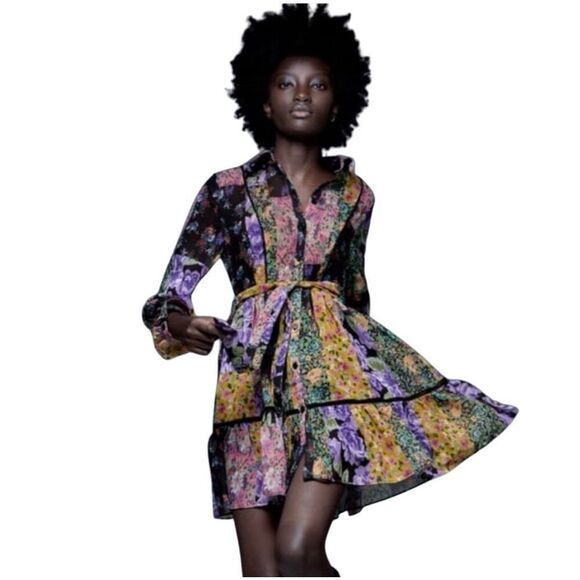 Zara Amelie floral dress size Medium - Picture 1 of 12